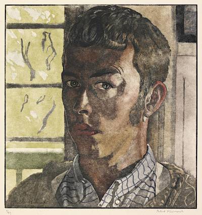 Robert Hainard, Self-portrait, Confignon, April 8, 1936, woodcut - Copyright Fondation Hainard