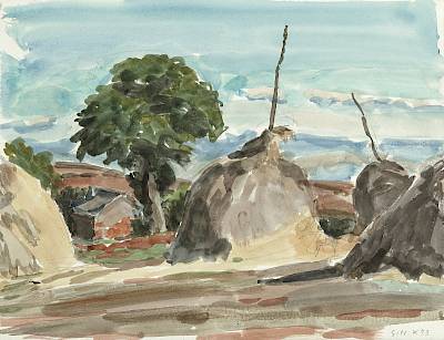 Germaine Hainard-Roten - Meules en Roumanie - Copyright Fondation Hainard