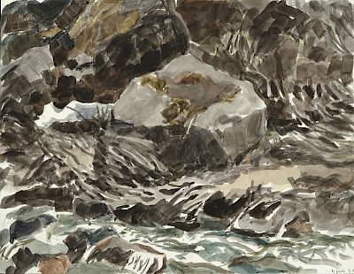 Germaine Hainard-Roten - Parc national des Écrins, le torrent - Copyright Fondation Hainard