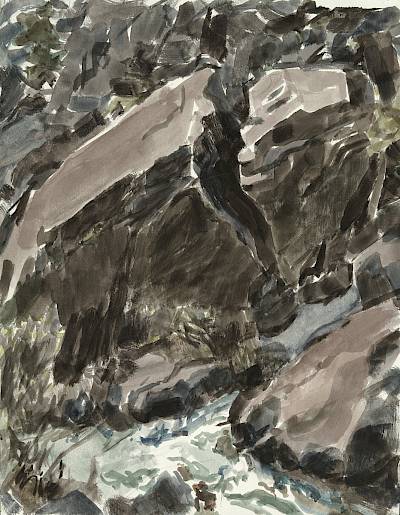 Germaine Hainard-Roten - La pierre fendue, Parc National des Écrins - Copyright Fondation Hainard