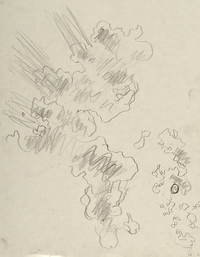 Robert Hainard - Nuages au clair de lune (croquis) - Copyright Fondation Hainard