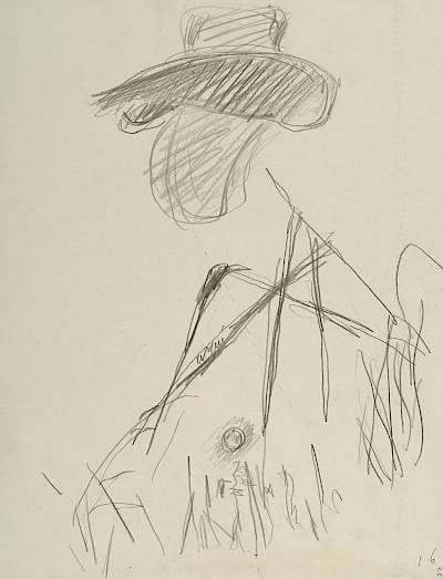 Robert Hainard - Hulotte et ciel rouge (croquis) - Copyright Fondation Hainard