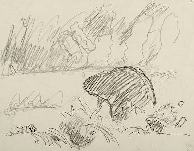 Robert Hainard - Castor au bord de la Versoix (croquis)fr - Copyright Fondation Hainard