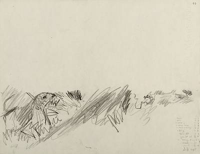 Robert Hainard - Trois perdrix des neiges (croquis) - Copyright Fondation Hainard