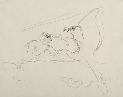 Robert Hainard - Aire de gypaètes (croquis) - Copyright Fondation Hainard