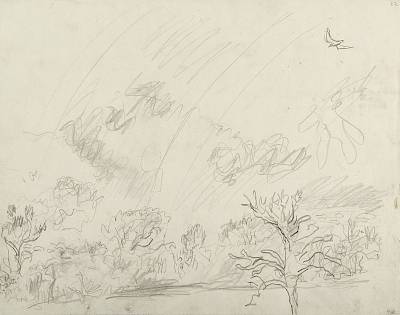 Robert Hainard - L'arc-en-ciel (croquis) - Copyright Fondation Hainard