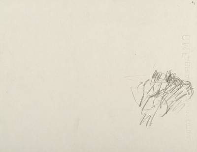 Robert Hainard - Sangliers, clair de lune et brouillard (croquis) - Copyright Fondation Hainard