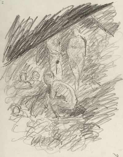 Robert Hainard - Le bain dans la grotte (croquis) - Copyright Fondation Hainard