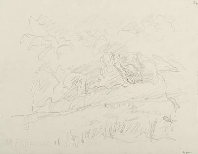 Robert Hainard - Chevrette, neige fraîche et brouillard (croquis) - Copyright Fondation Hainard
