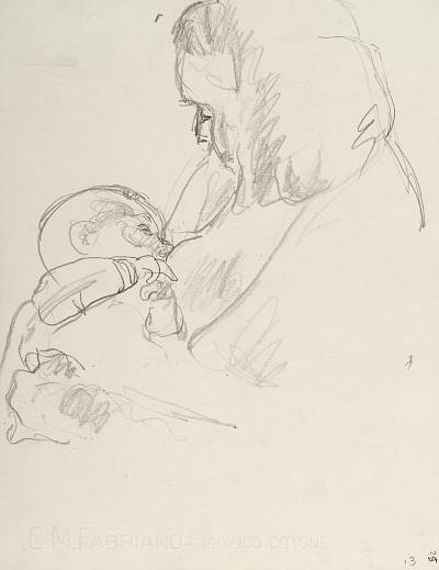 Robert Hainard - Maternité (croquis) - Copyright Fondation Hainard