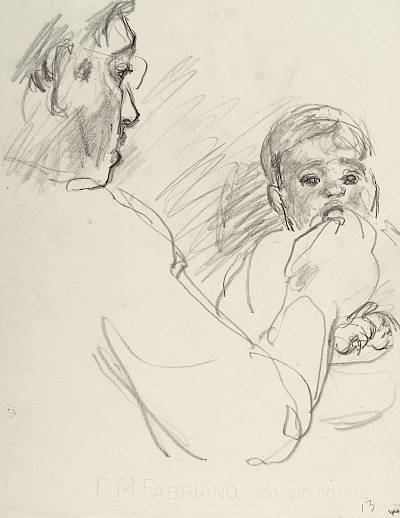 Robert Hainard - Paternité (croquis) - Copyright Fondation Hainard