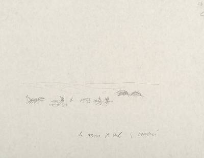 Robert Hainard - Aurore et combat de cerfs (croquis) - Copyright Fondation Hainard