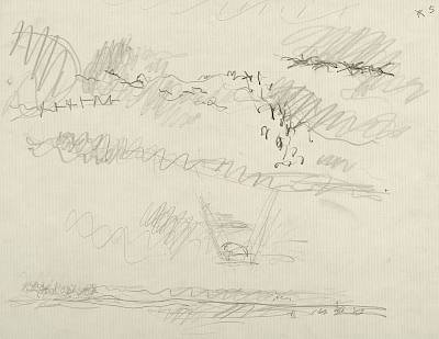 Robert Hainard - L'arrivée des grues (croquis) - Copyright Fondation Hainard