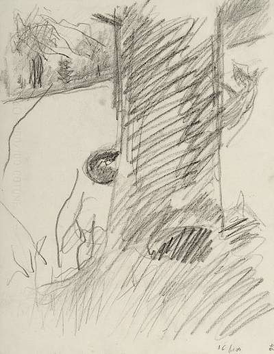 Robert Hainard - Poursuite d'écureuils à l'aube (croquis) - Copyright Fondation Hainard