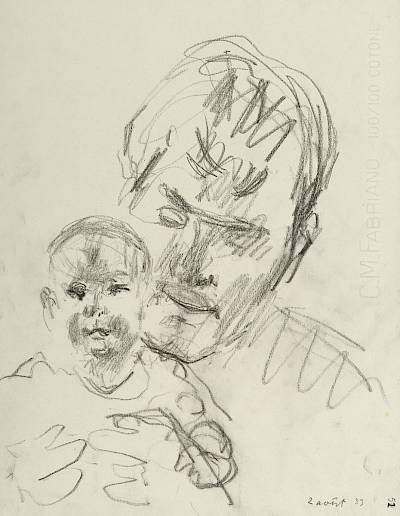 Robert Hainard - Alice et son père (croquis) - Copyright Fondation Hainard