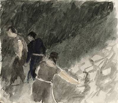 Robert Hainard - Varappe au Salève: Madelon Martin, Pitteloud et moi - Copyright Fondation Hainard