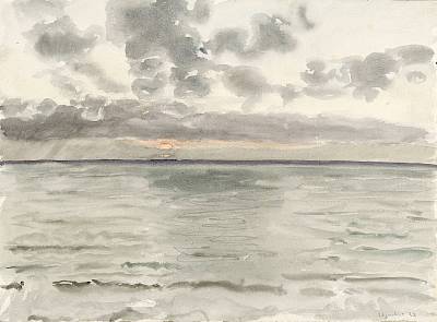 Robert Hainard - Quiberville, coucher de soleil - Copyright Fondation Hainard