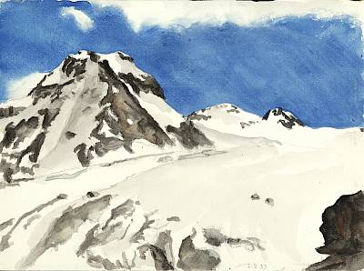 Robert Hainard - Mont Collon et glacier de Pièce - Copyright Fondation Hainard