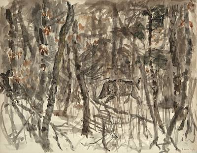 Robert Hainard - Sangliers dans la forêt - Copyright Fondation Hainard
