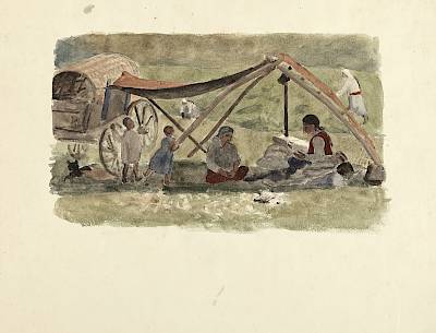 Robert Hainard - Camp tzigane - Copyright Fondation Hainard