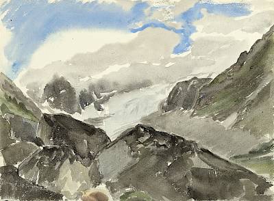 Germaine Hainard-Roten - Nuages gris en montagne - Copyright Fondation Hainard